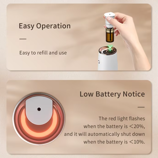 2 Pks USB Rechargeable Small Fragrance Oil Diffuser